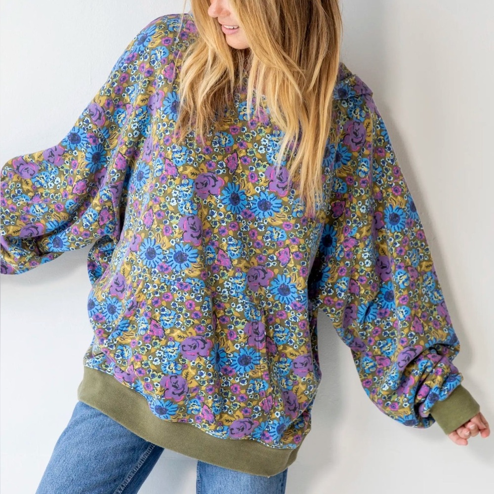 Natural Life Oversized Floral Hoodie - Picture 2 of 7
